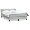 vidaXL Giroletto a Molle con Materasso Grigio Chiaro 160x220cm Velluto
