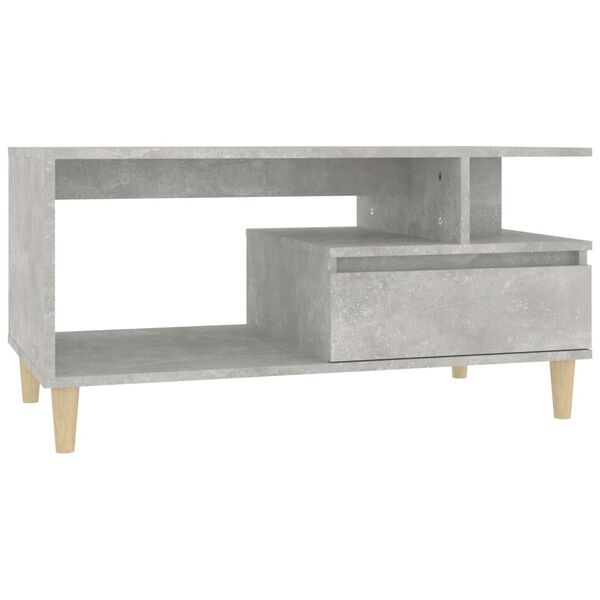 vidaXL Tavolino Salotto Grigio Cemento 90x49x45 cm Legno Multistrato