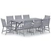 vidaXL Set Pranzo da Giardino 9 pz in Legno Massello di Acacia Grigio