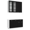 vidaXL Unit&agrave; Cucina LYON 4 pz Rovere Nero Legno ingegnerizzato