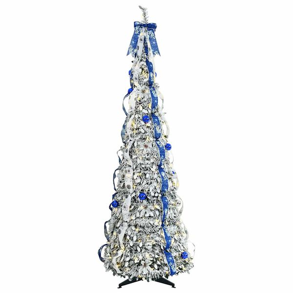 vidaXL Albero di Natale artificiale con 200 LED Bianco 210 cm PVC