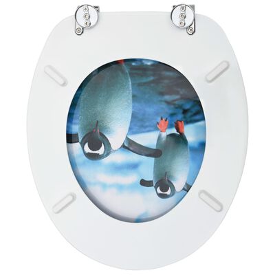 vidaXL Tavolette WC con Coperchi 2 pz in MDF Design Pinguino