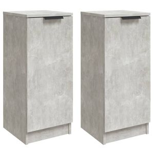 vidaXL Credenze 2 pz Grigio Cemento 30x30x70 cm in Legno Multistrato