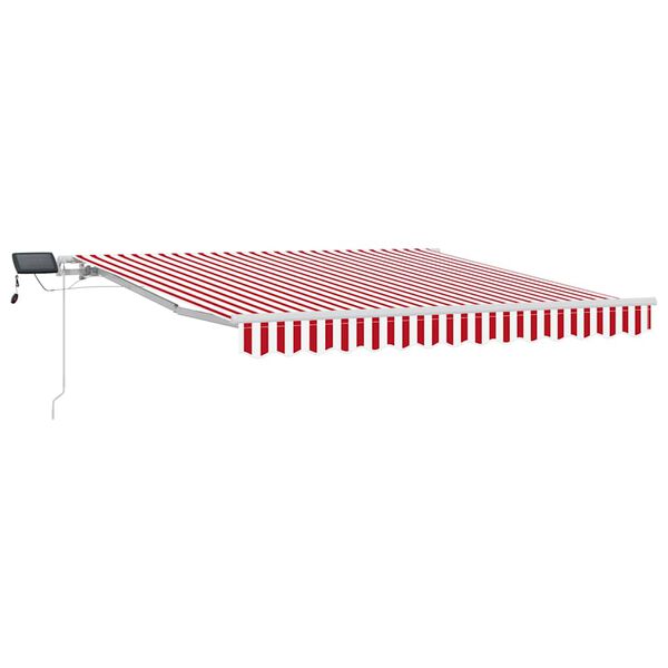 vidaXL Tenda Retrattile Rosso e Bianco 350 x 250 cm Tessuto e acciaio