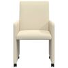 vidaXL Sedie da Pranzo con Ruote con ruote 2 pcs Crema 57 x 66 x 94 cm