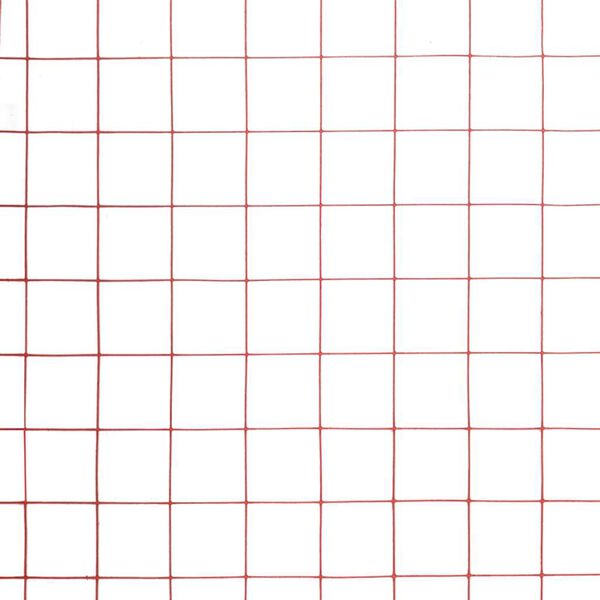 vidaXL Recinzione in Rete per Pollaio in Acciaio e PVC 25x1,5 m Rossa