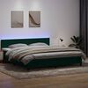 vidaXL Letto a Molle con Materasso e LED Verde Scuro 180x220 cm Velluto