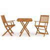 vidaXL Set da Pranzo da Giardino 3 pz Pieghevole in Massello di Acacia