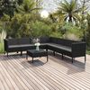 vidaXL Set Divani da Giardino 8 pz con Cuscini in Polyrattan Nero