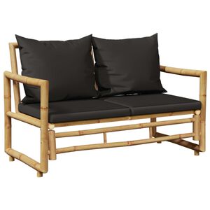 vidaXL Panca da Giardino con Cuscini 115 cm in Bamb&ugrave;