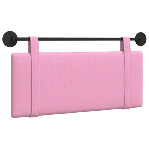 vidaXL Testata appesa Montaggio a parete Rosa 110 x 55 x 5 cm Tessuto