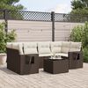 vidaXL Set Divani da Giardino 7 pz con Cuscini Marrone in Polyrattan