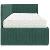 vidaXL Struttura Letto Angolare con Materasso 2 pcs Verde Velluto