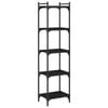vidaXL Libreria a 5 Ripiani Nera 40x30x154 cm in Legno Multistrato