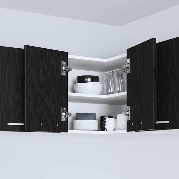 vidaXL Armadio pensile Rovere Nero e Bianco 57 x 57 x 40 cm