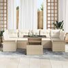 vidaXL Set Divano da Giardino 8 pcs Beige Rattan in Polipropilene