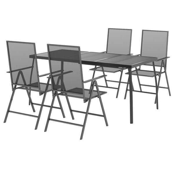 vidaXL Set da Pranzo da Giardino 5 pz in Acciaio Antracite