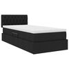 vidaXL Letto con contenitore e LED con led Nero 100 x 200 cm Tessuto