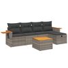 vidaXL Set Divano da Giardino 6 pz con Cuscini Grigio in Polyrattan