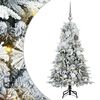 vidaXL Albero di Natale Artificiale con Rami Pieghevoli Verde e bianco
