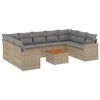 vidaXL Set Divano da Giardino 10 pz con Cuscini Beige Misto Polyrattan