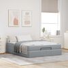vidaXL Struttura letto con materasso 2 pcs Grigio chiaro Tessuto