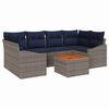 vidaXL Set Divano da Giardino 7 pcs Grigio e Blu Navy polyrattan
