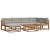 vidaXL Set di divani da esterno 7 pcs Grigio Naturale e Chiaro