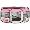 vidaXL Box per Cani Pieghevole con Borsa Trasporto Rosa 145x145x61 cm