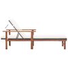 vidaXL Sdraio con Cuscino Polyrattan e Legno Massello di Acacia Nera
