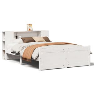 vidaXL Letto Libreria senza Materasso Bianco 150x200 cm Legno di Pino