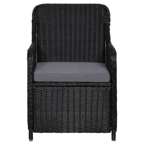 vidaXL Set da Pranzo da Giardino 11 pz in Polyrattan Nero
