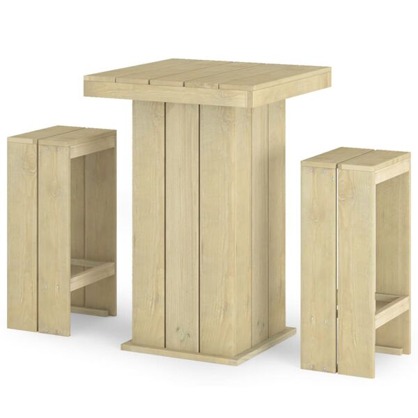vidaXL Set Bistr&ograve; da Giardino 3 pz in Legno di Pino Impregnato