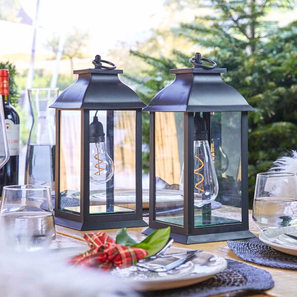 Luxform Lampada da Tavolo a LED a Batteria Black Lantern Lampadina A60