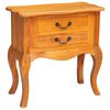 vidaXL Tavolo laterale con cassetto Naturale 60,5 x 30 x 61 cm