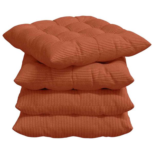 vidaXL Cuscini per Seduta 4 pcs Rosso Arancio 40 x 40 x 6 cm