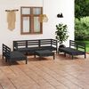 vidaXL Set Divani da Giardino 8 pz Nero in Legno Massello di Pino