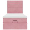 vidaXL Struttura Letto Pouf con Materassi Rosa 100x200 cm Velluto