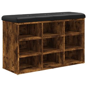 vidaXL Panca Porta Scarpe Rovere Fumo 82x32x50 cm Legno Multistrato