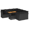 vidaXL Set Divani da Giardino 9 pz con Cuscini Nero in Polyrattan