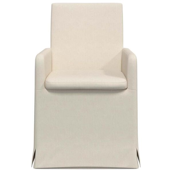 vidaXL Sedie da pranzo con ruote 2 pcs Beige 57 x 67 x 95 cm Tela