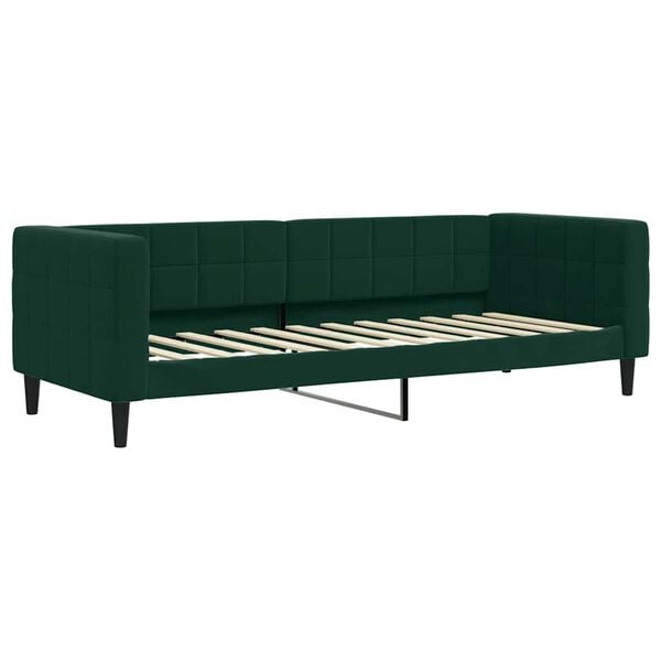 vidaXL Divano Letto Estraibile Cassetti Verde Scuro 80x200cm Velluto