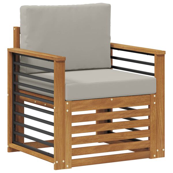 vidaXL Set di divani da esterno con cuscino Naturale 71 x 63 x 73 cm