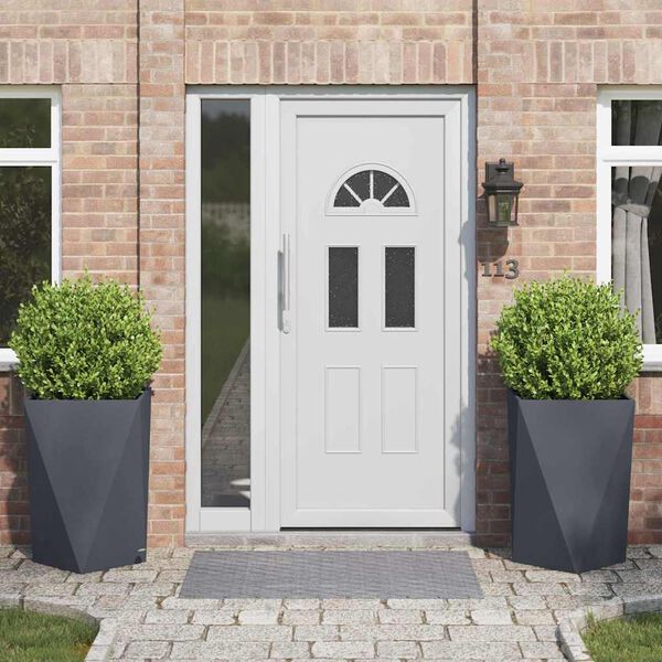 vidaXL Fioriera 2 pcs Antracite 50 x 50 x 75 cm Acciaio