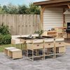 vidaXL Set da Pranzo da Giardino 11 pz con Cuscini Beige in Polyrattan