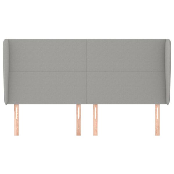 vidaXL Testiera ad Orecchio Grigio Chiaro 163x23x118/128 cm in Tessuto