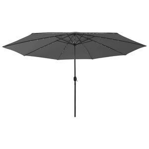 vidaXL Ombrellone da Giardino con Luci LED 400 cm Antracite