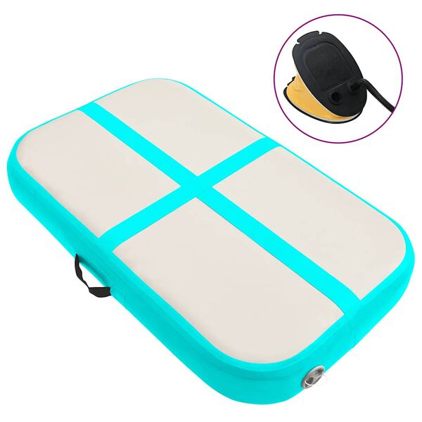 vidaXL Tappetino Ginnastica Gonfiabile con Pompa 60x100x20cm PVC Verde