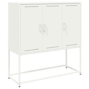 vidaXL Credenza Bianca 100,5x39x107 cm in Acciaio