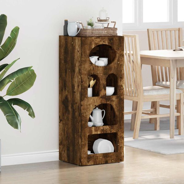 vidaXL Credenza Rovere fum&eacute; 40 x 35 x 100,5 cm Legno multistrato